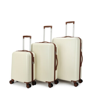 Decent Retro Kofferset Wit Inhoud 35, 65, 96 Liter