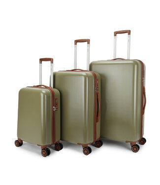 Decent Retro Kofferset Groen Inhoud 35, 65, 96 Liter