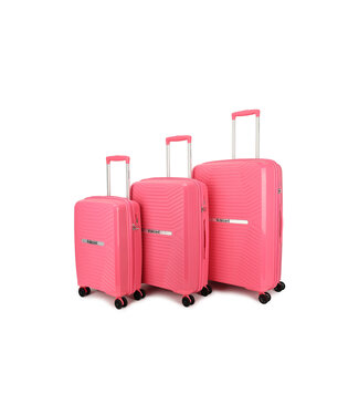 Decent Cross-One Kofferset Roze Inhoud 35, 63, 94 Liter