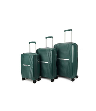 Decent Cross-One Kofferset Donkergroen Inhoud 35, 63, 94 Liter