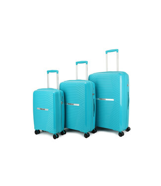 Decent Cross-One Kofferset Lichtblauw Inhoud 35, 63, 94 Liter