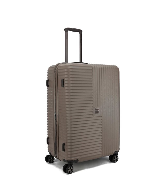 Decent Tourister Koffer Groot Taupe Inhoud 97 Liter 76x47x36cm