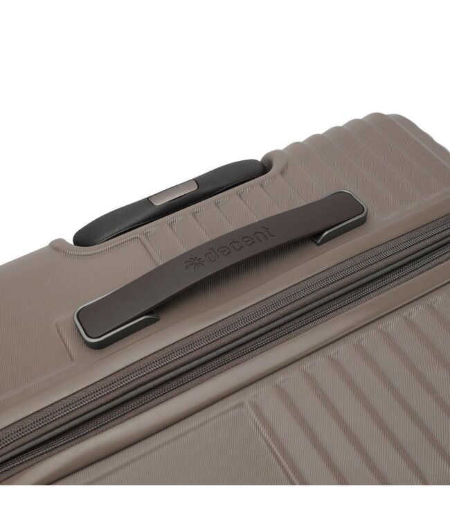Decent Tourister Koffer Groot Taupe Inhoud 97 Liter 76x47x36cm