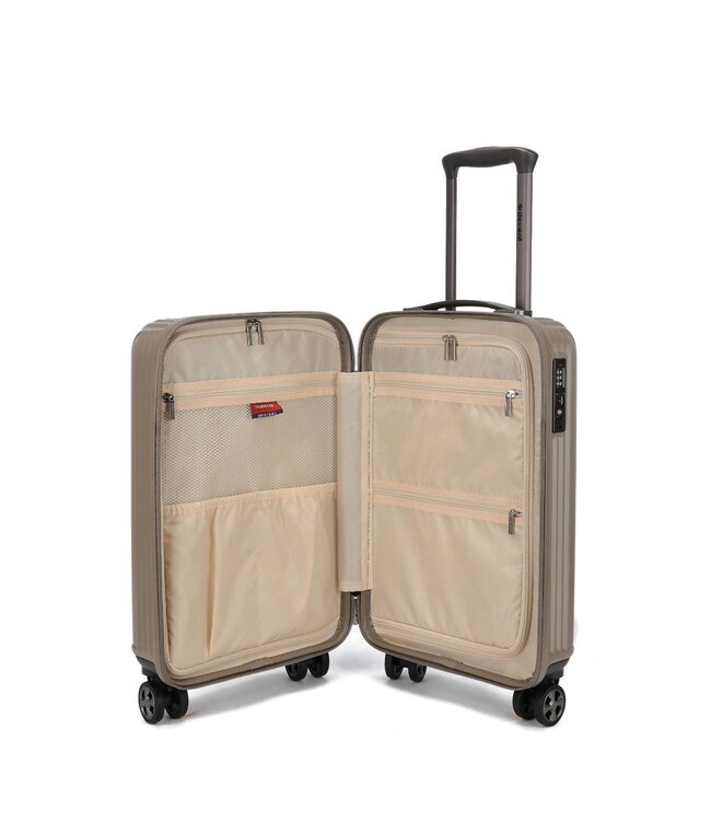 Decent Tourister Handbagage Koffer Taupe Inhoud 34 Liter 55x35x20cm