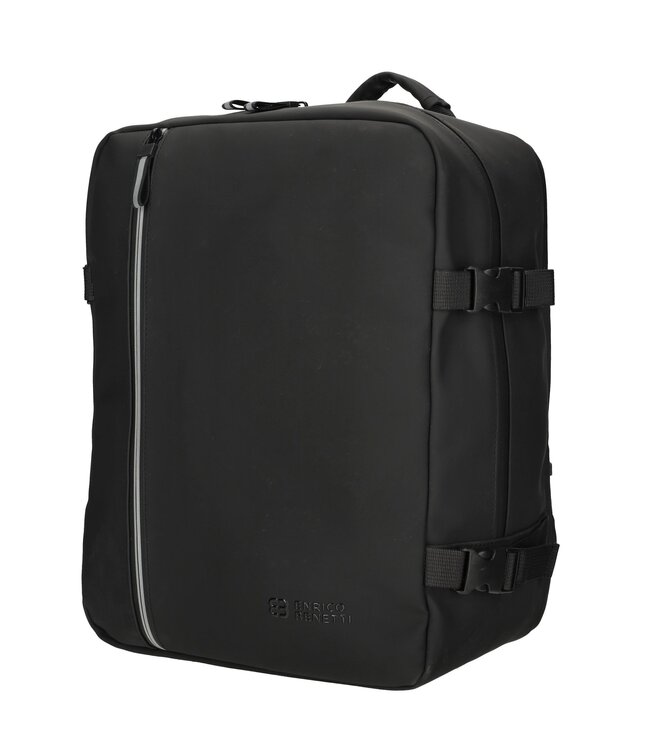 Enrico Benetti Transavia Cabin Rugzak 40x30x20cm Underseater Zwart GRATIS adreslabel, oogmasker en oordopjes