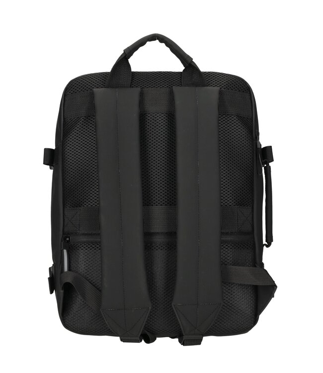 Enrico Benetti Transavia Cabin Rugzak 40x30x20cm Underseater Zwart GRATIS adreslabel, oogmasker en oordopjes