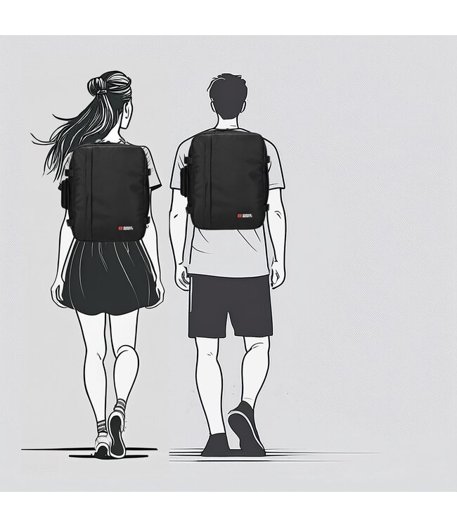 Enrico Benetti Transavia Rugzak zwart 40x30x20 Innsbruck underseater GRATIS adreslabel, oogmasker en oordopjes