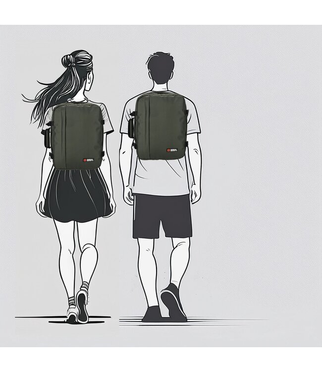 Enrico Benetti Transavia Rugzak olijfgroen 40x30x20 underseater GRATIS adreslabel, oogmasker en oordopjes