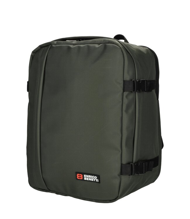 Enrico Benetti KLM Rugzak Olijfgroen 40x30x20 Innsbruck underseater GRATIS adreslabel, oogmasker en oordopjes