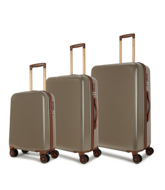 Decent Retro Kofferset Taupe Inhoud 35, 65, 96 Liter