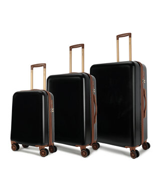 Decent Retro Kofferset Zwart Inhoud 35, 65, 96 Liter