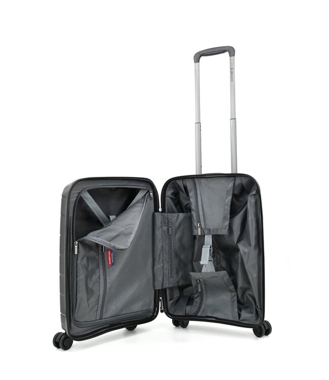 Decent Straight-Line Handbagage koffer Zwart 55x35x20 CM