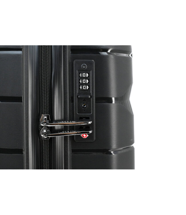 Decent Straight-Line Handbagage koffer Zwart 55x35x20 CM