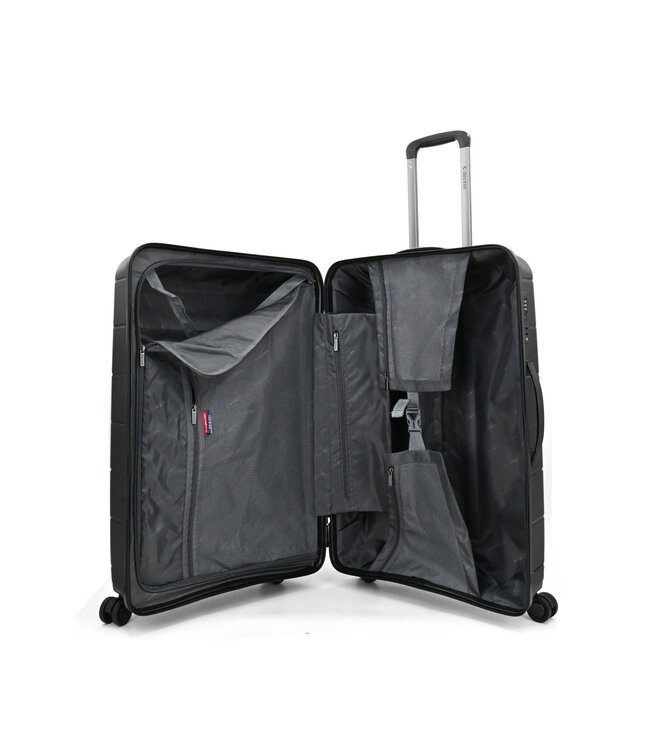 Decent Straight-Line Grote koffer Zwart 76x49x29 CM