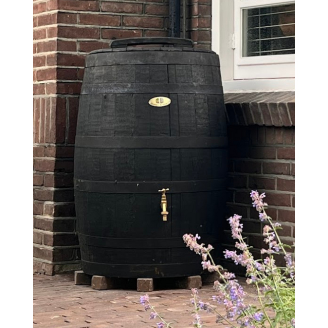 Holz-Regentonne 190 liter Black Edition DeLuxus