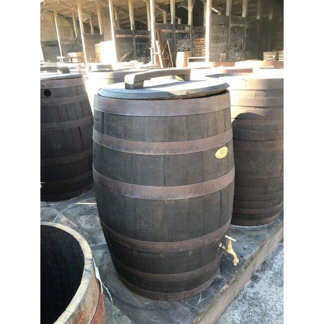 Holz-Regentonne 190 liter Black Edition DeLuxus