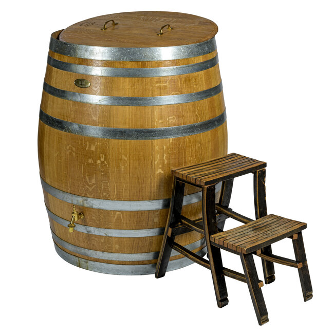 Cold BaRRRel DELuxus Large Holz-Regentonne mit trittleiter