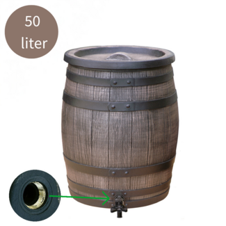 Regentonne Kunststoff 50 l braun 3/4" tap