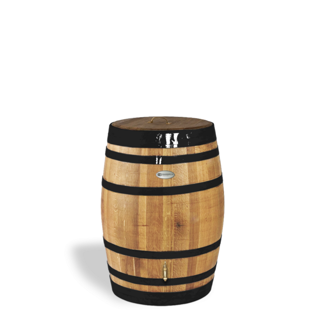Holz-Regentonne Luxus schwarze Fassreifen