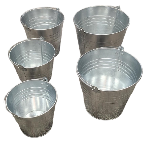 Zink Eimer 5, 7, 9, 12 und 16 liter - Robust & stilvoll