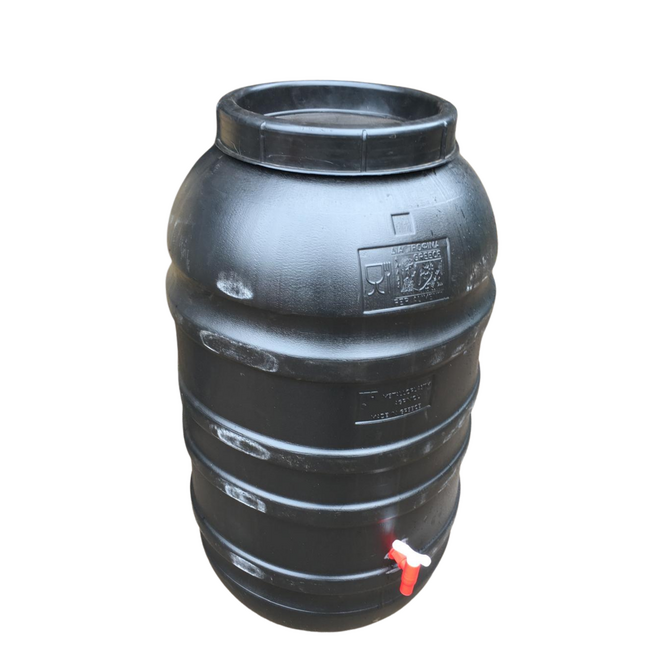 Regentonne black 220 L mit Hahn