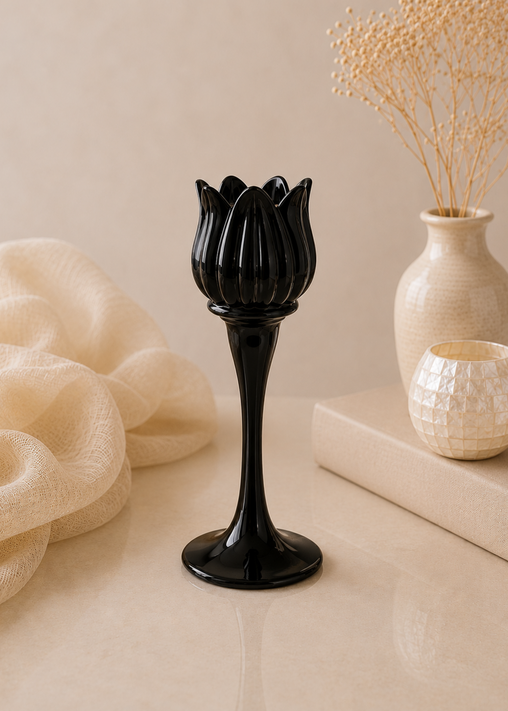 Kandelaar Noir Tulip