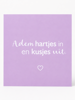 Wenskaart 'Hartjes en kusjes'