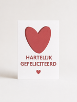 Wenskaart 'Hartelijk gefeliciteerd'