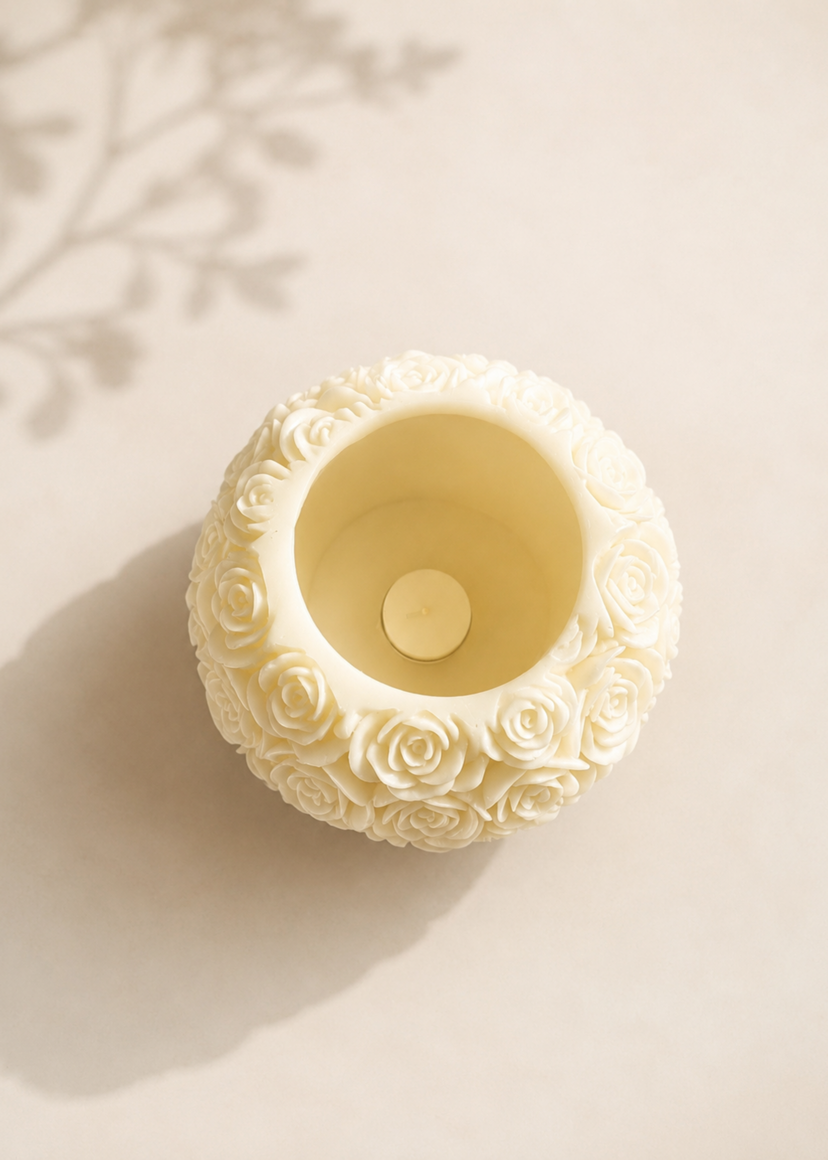 Theelichthouder Rose Creme XL