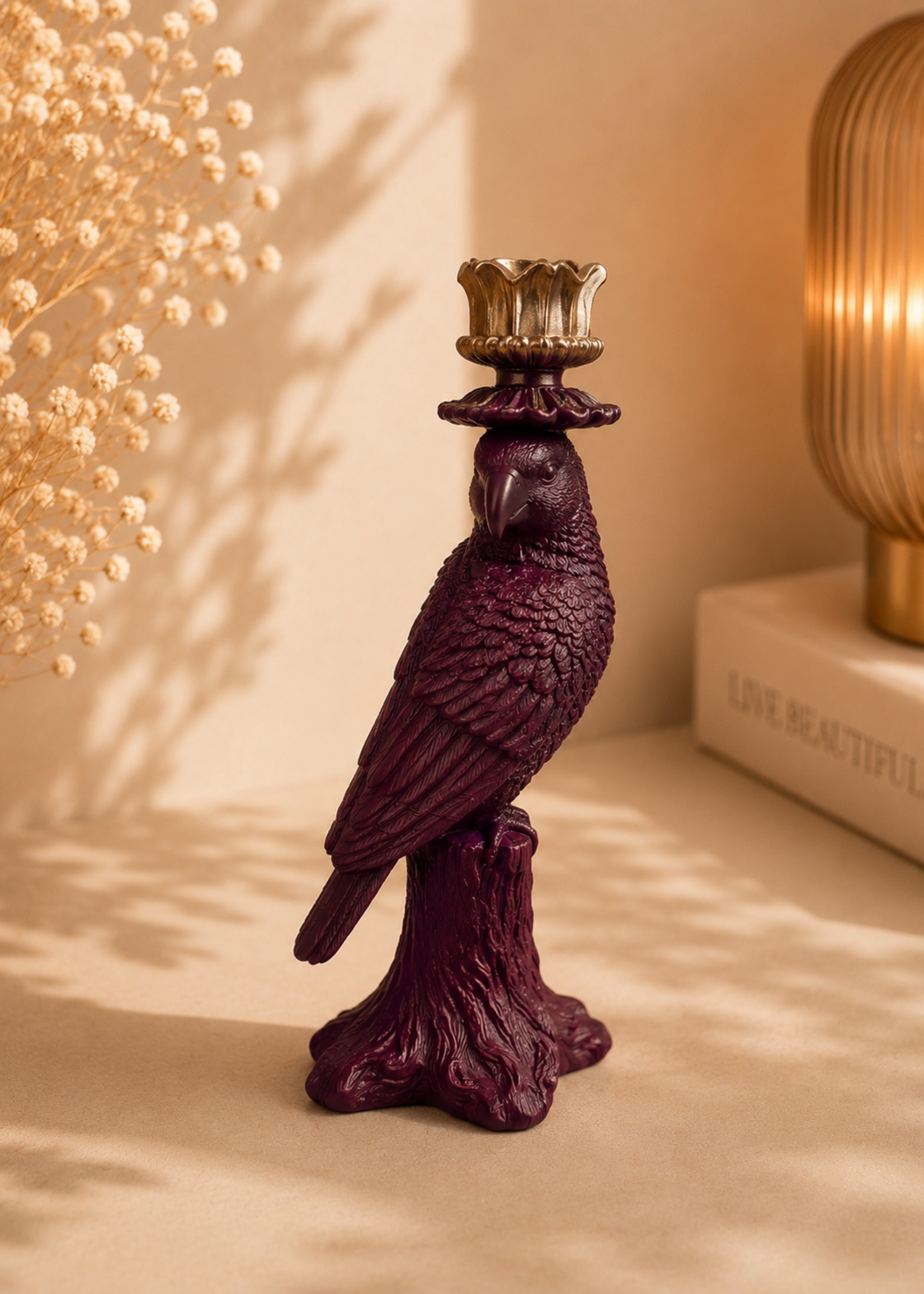 Kandelaar Bird Purple