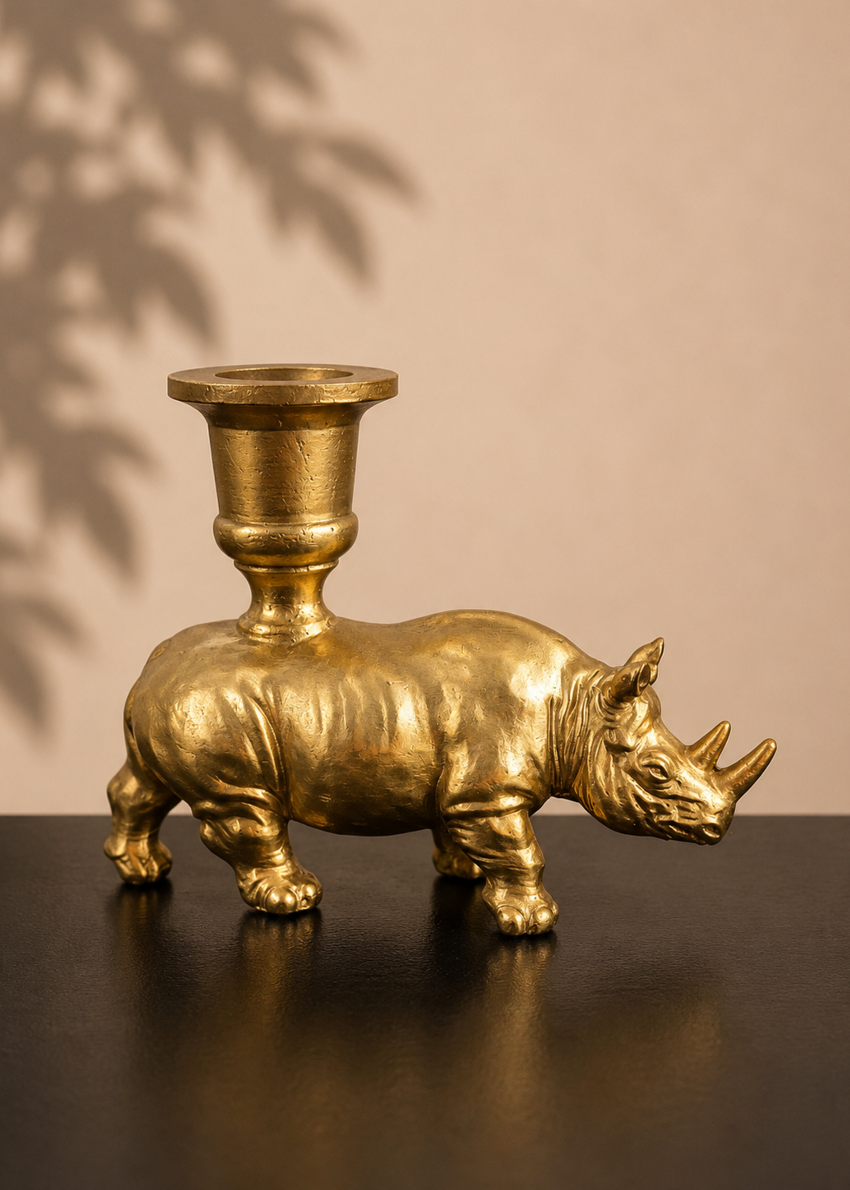 Kandelaar Neushoorn Goud