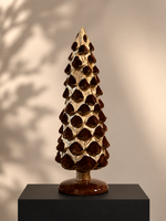 Christmas Tree Brown Gold Dots