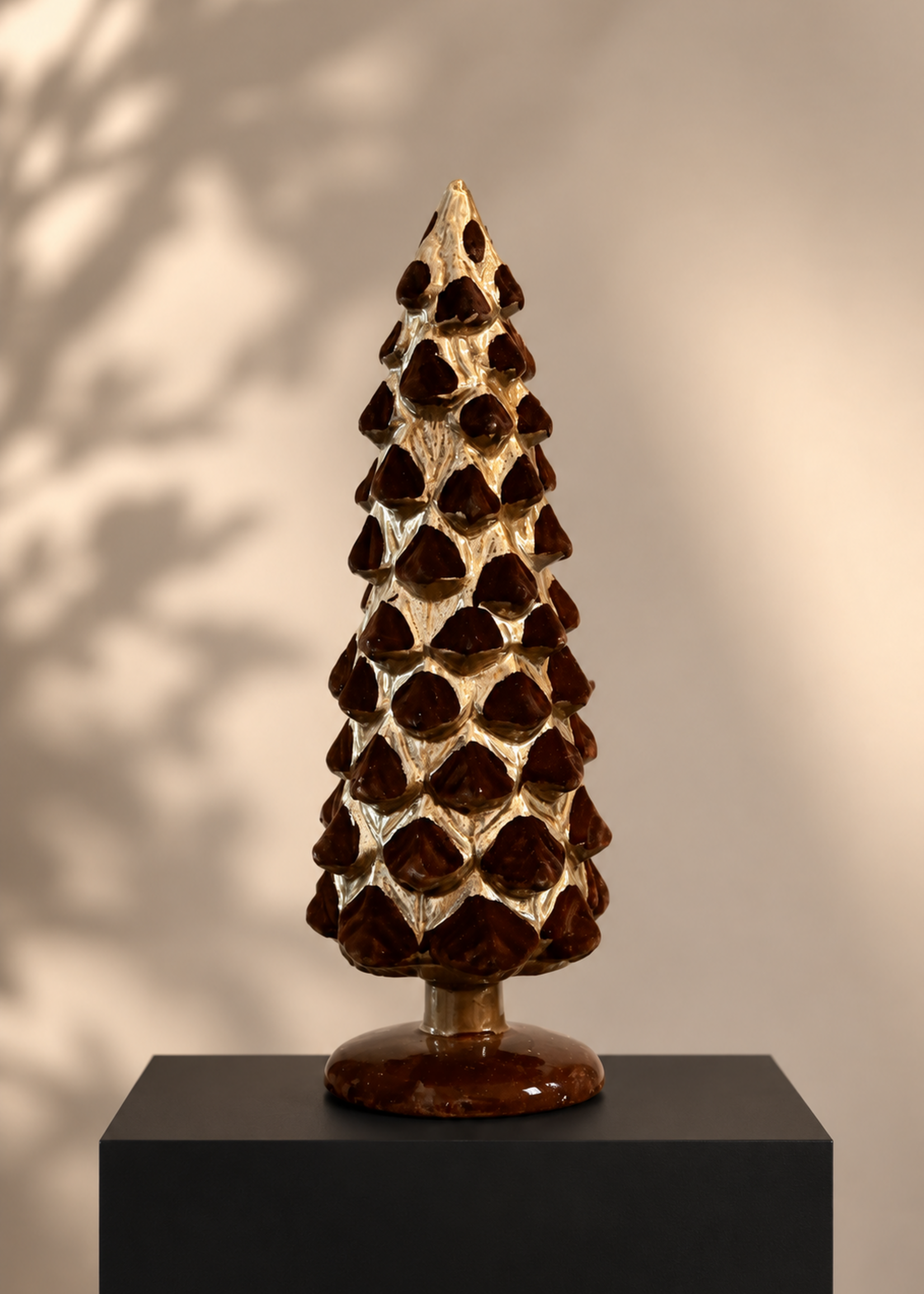 Christmas Tree Brown Gold Dots