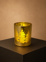 Theelichthouder Dennenboom Goud S