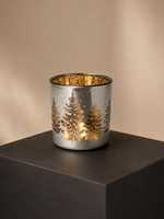 Theelichthouder Dennenboom Champagne S