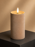 Led Kaars Fluweel Taupe L
