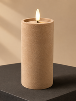 Led Kaars Fluweel Taupe XL