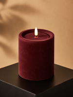 Led Kaars Fluweel Bordeaux M