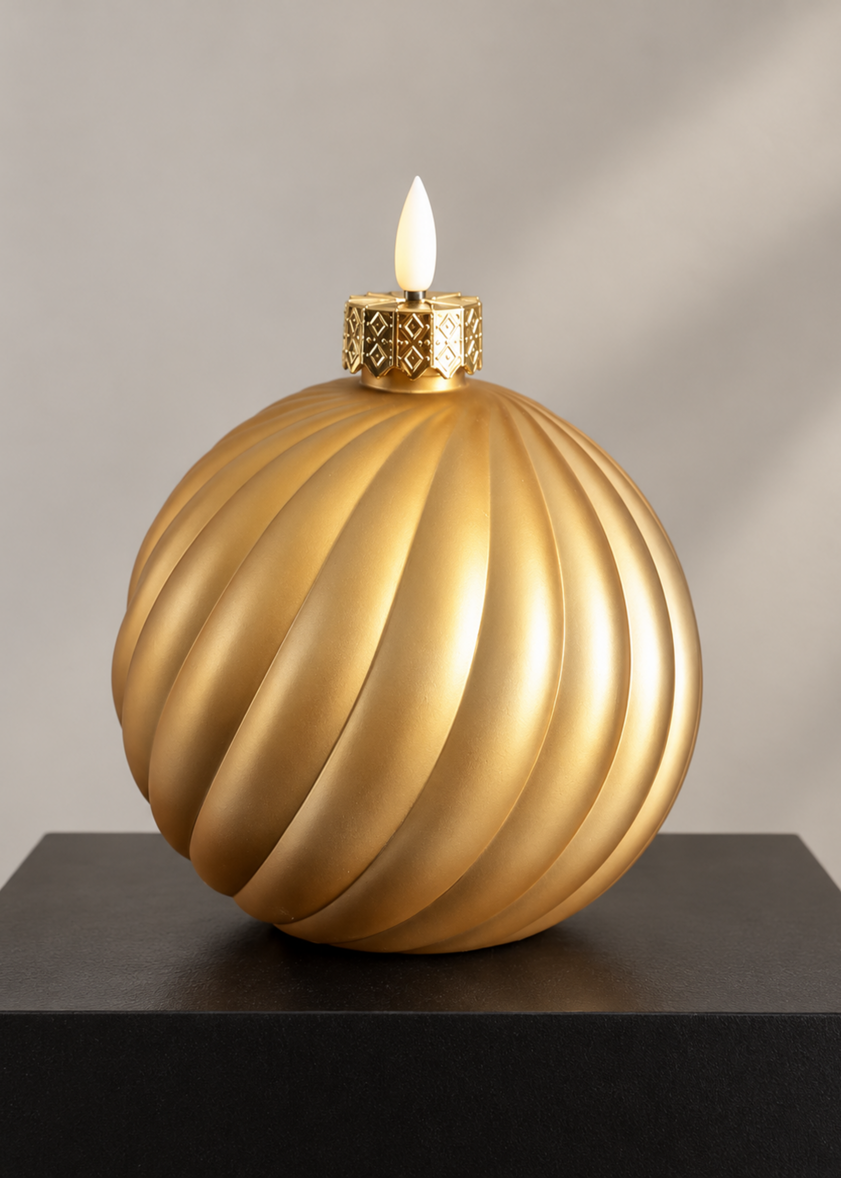 LED Kaars kerstbal Stripe L