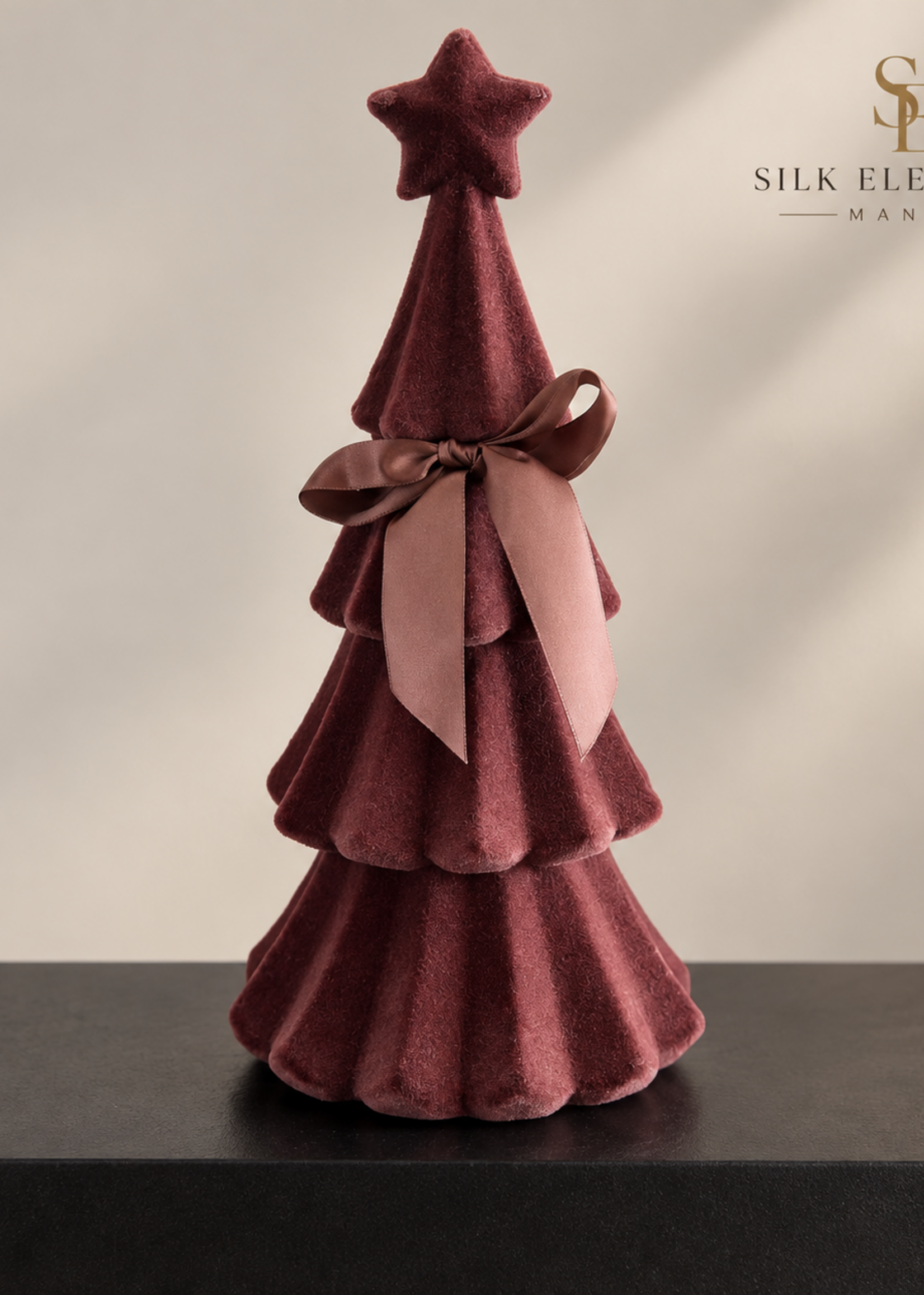Kerstboom Fluweel Velvet Bruin/Bordeaux