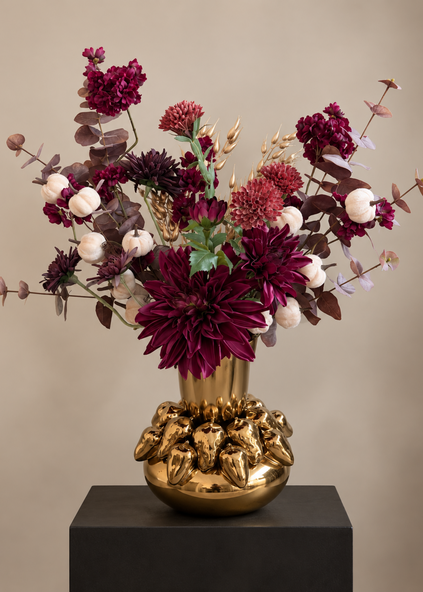 Pluk Boeket Burgundy Gold Elegance