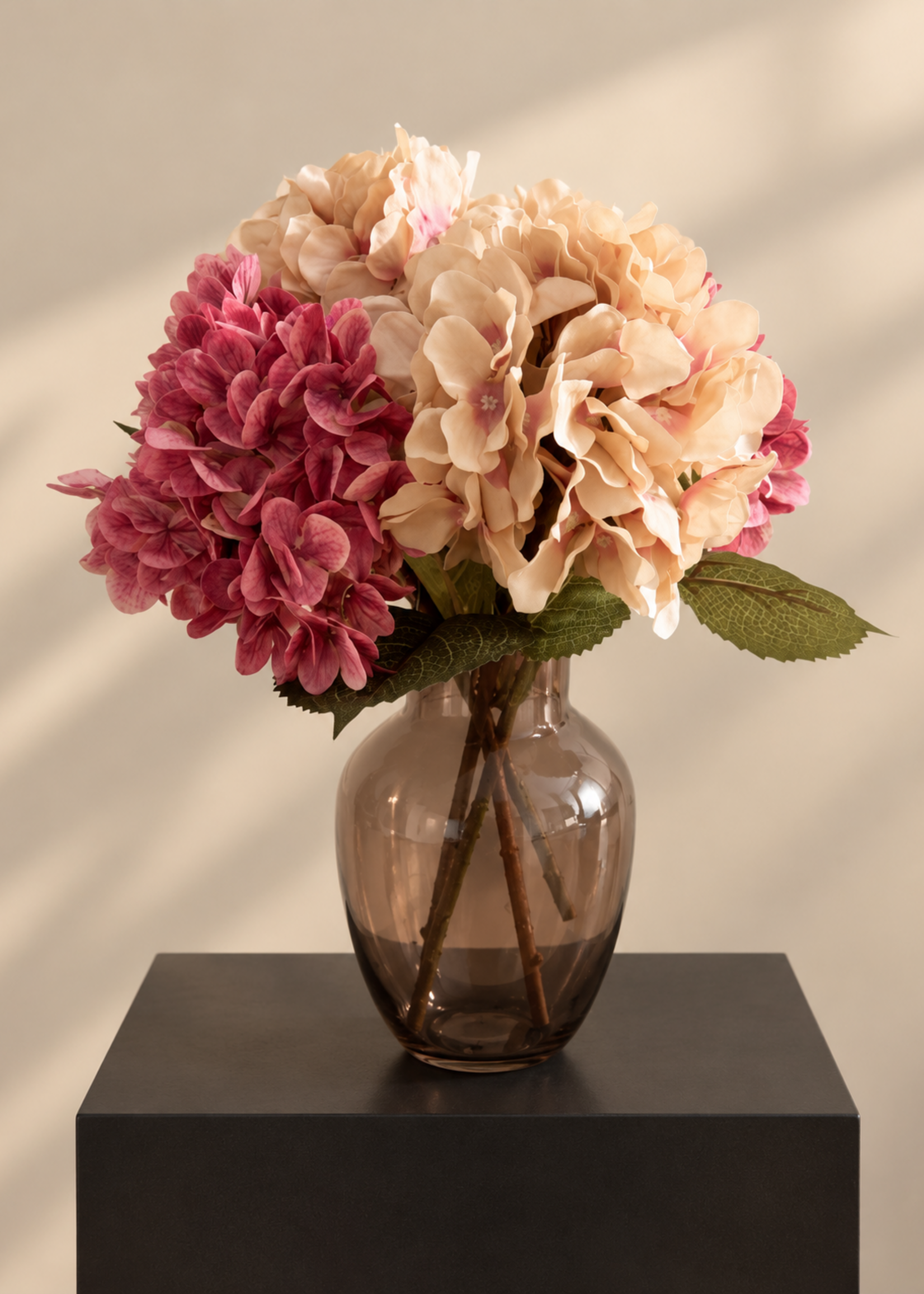 Salontafel Boeket Hortensia's Beige/Oud roze