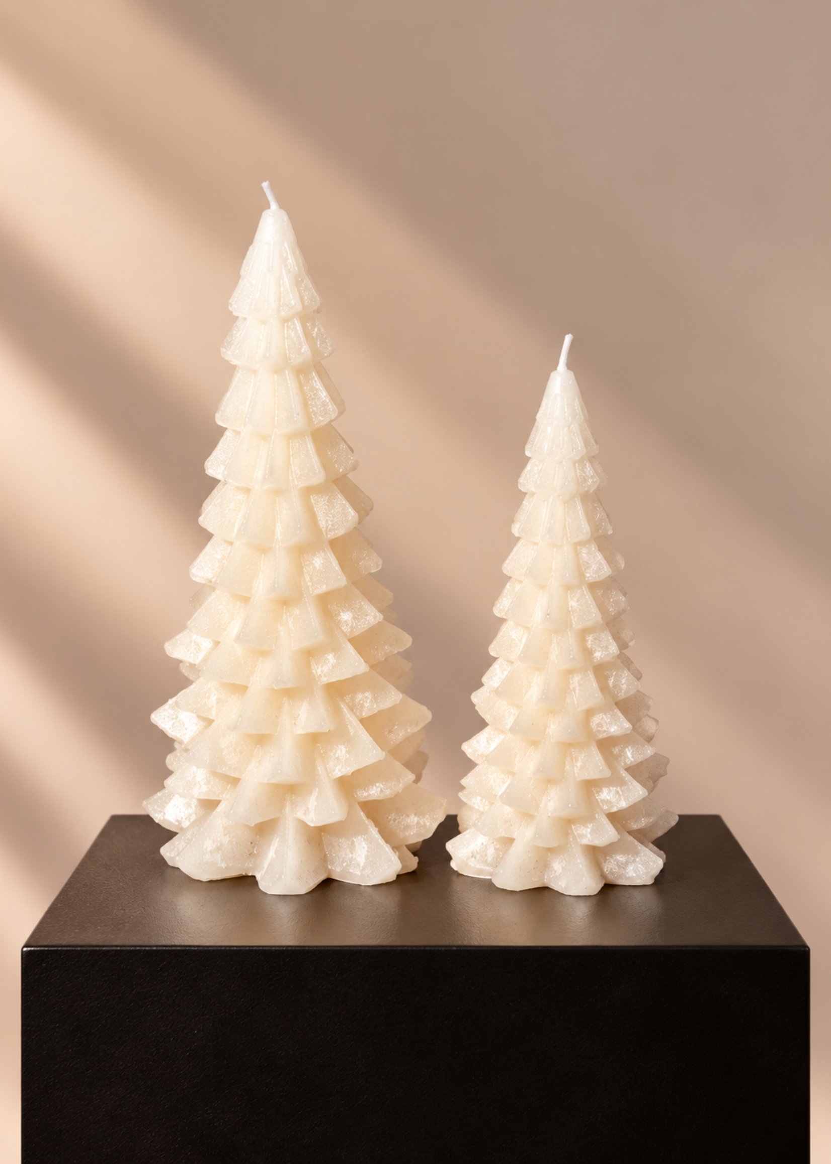 Kerstboom Kaarsen Set van 2 creme