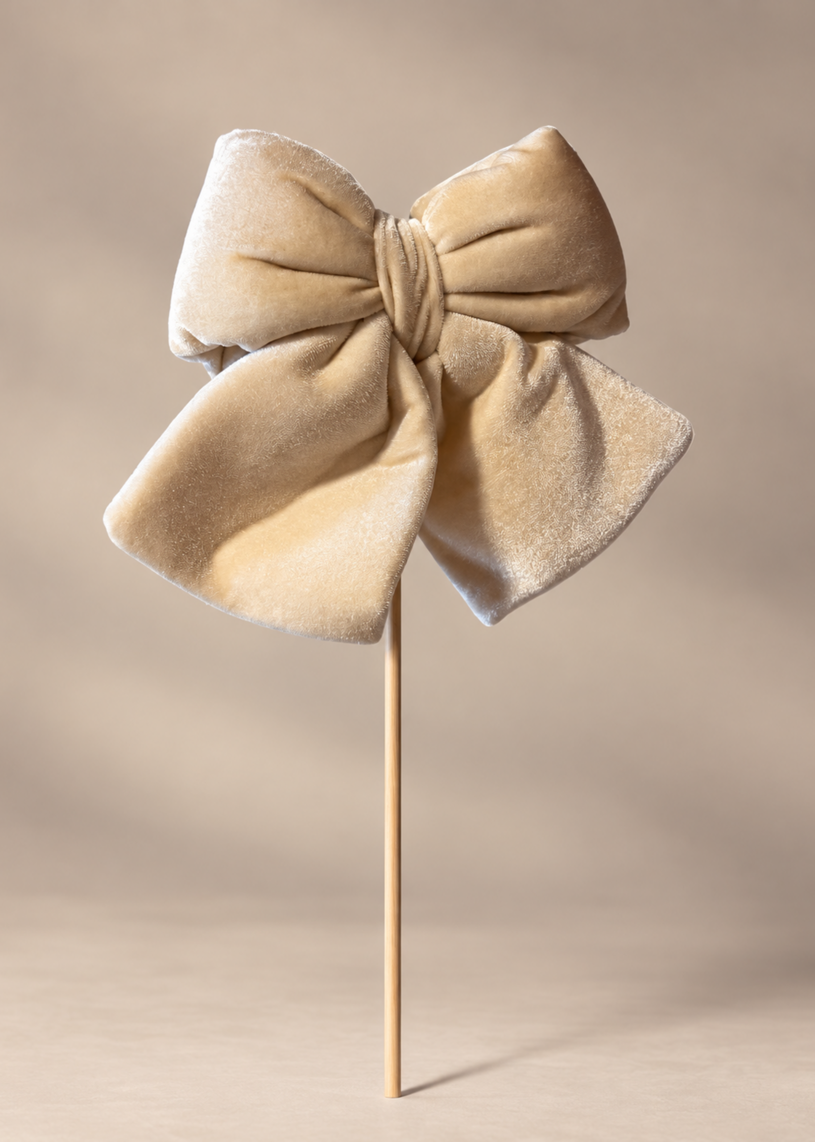 Velvet Strik Op Stok Beige