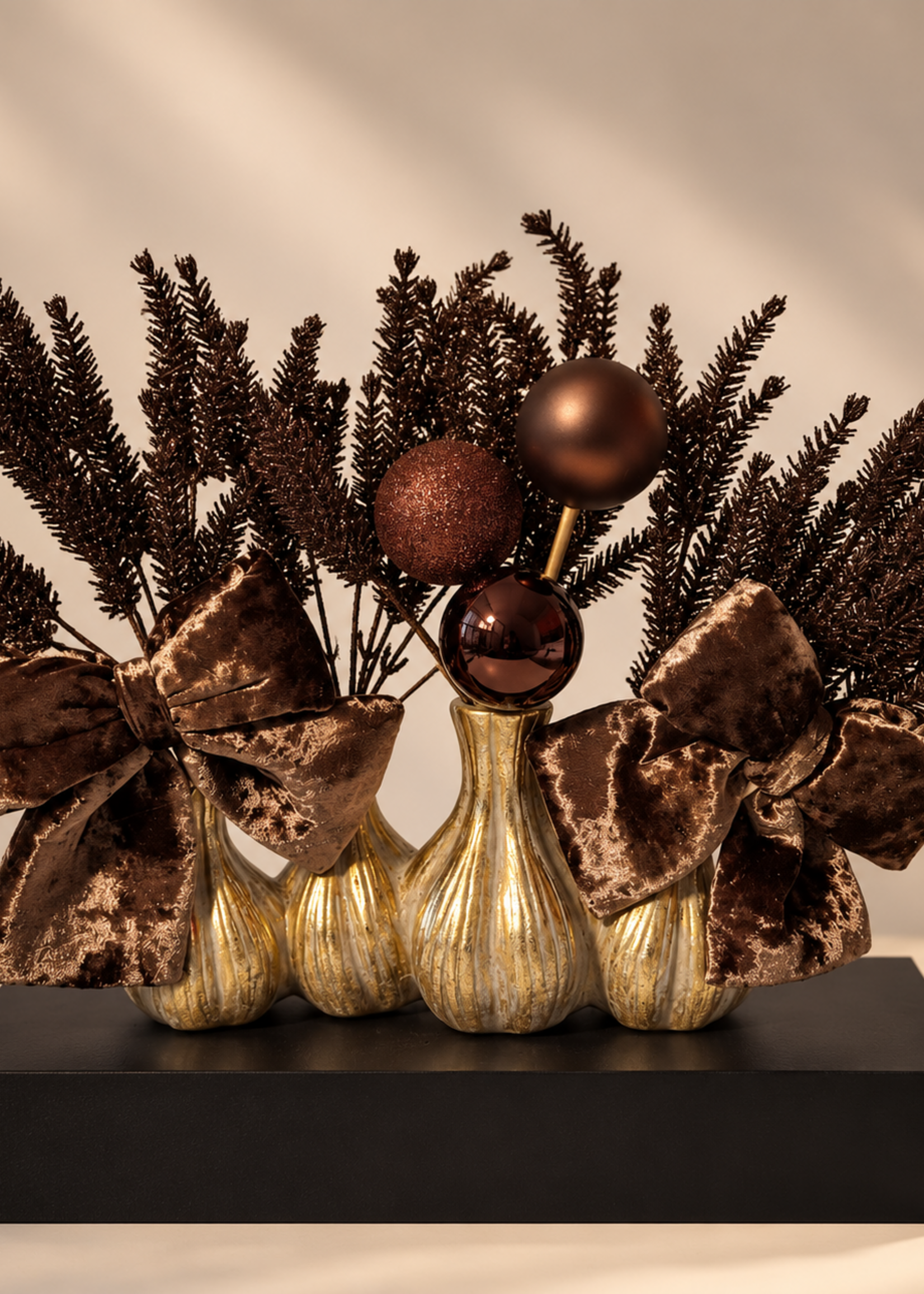 Toetervaas Boeket Bow Christmas Bruin