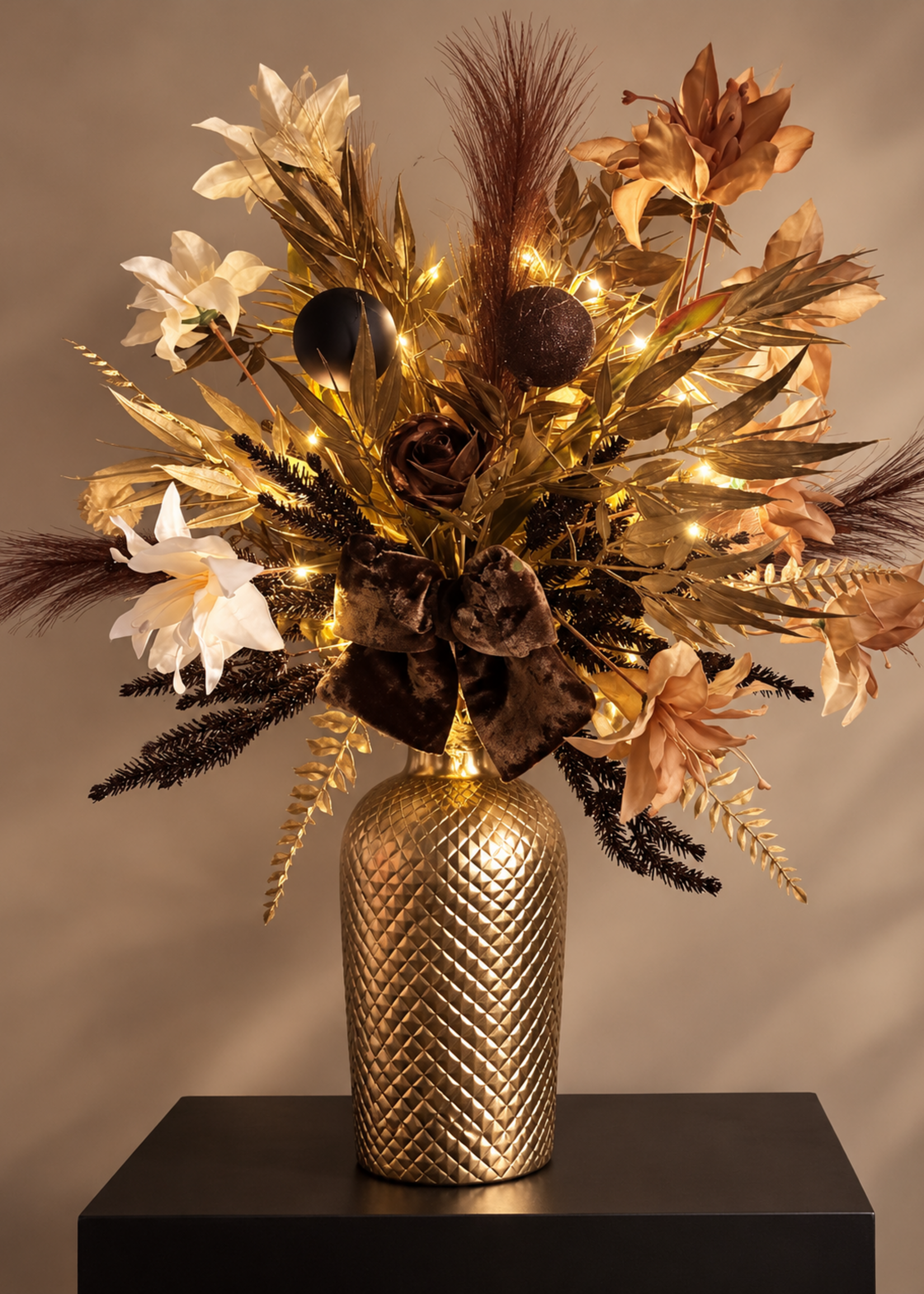 Pluk Boeket incl Led Velvet Winter Glow