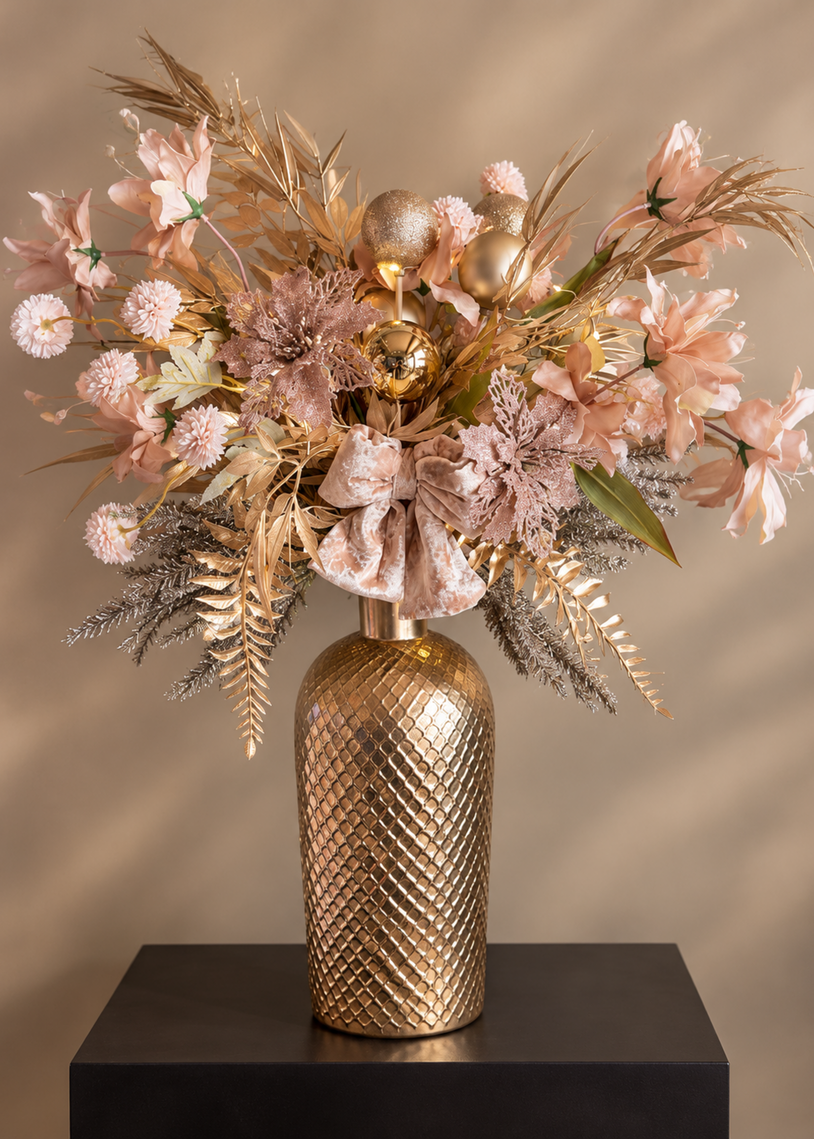 Pluk Boeket incl Led Champagne Winter Glow