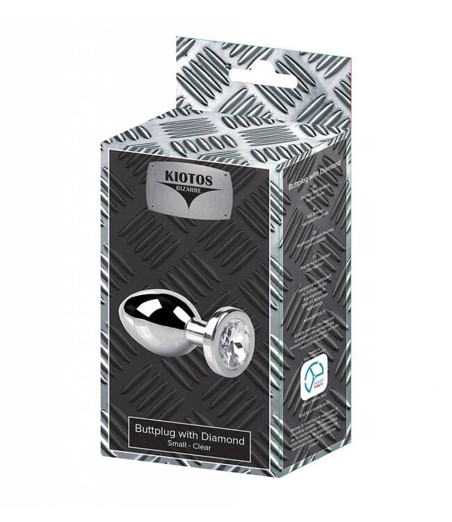Kiotos Bizarre Diamond-Studded Stainless Steel Butt Plug - Small & Clear S/M