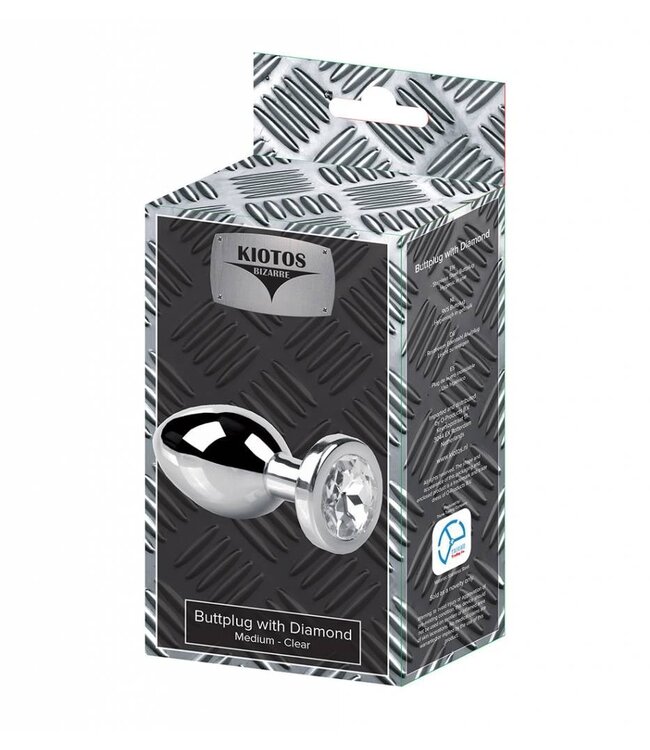 Kiotos Bizarre Diamond-Studded Stainless Steel Butt Plug - Medium S/M