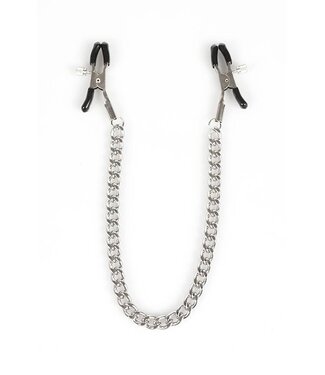 Kiotos Bizarre Adjustable Rubber Nipple Clamps on Silver Chain for Intense Play